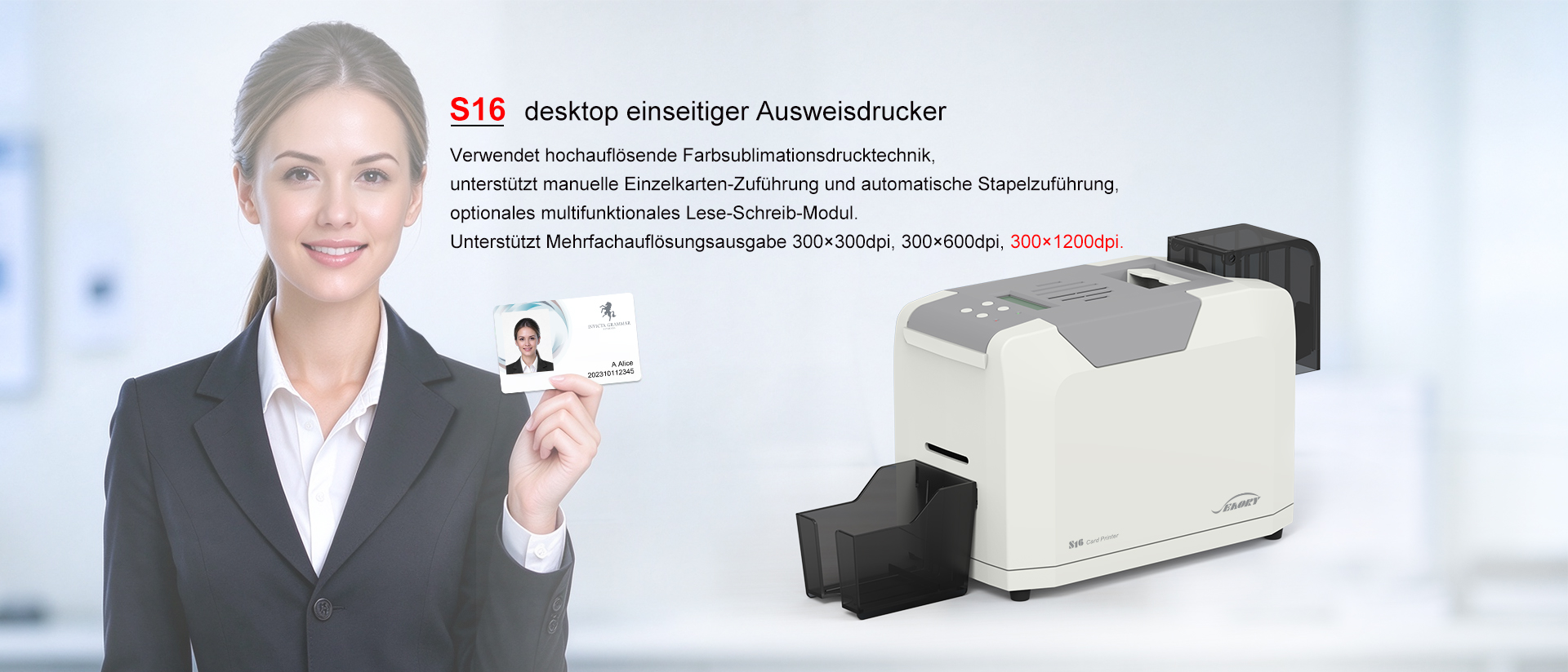 SEAORY S16 desktop single-side card printer