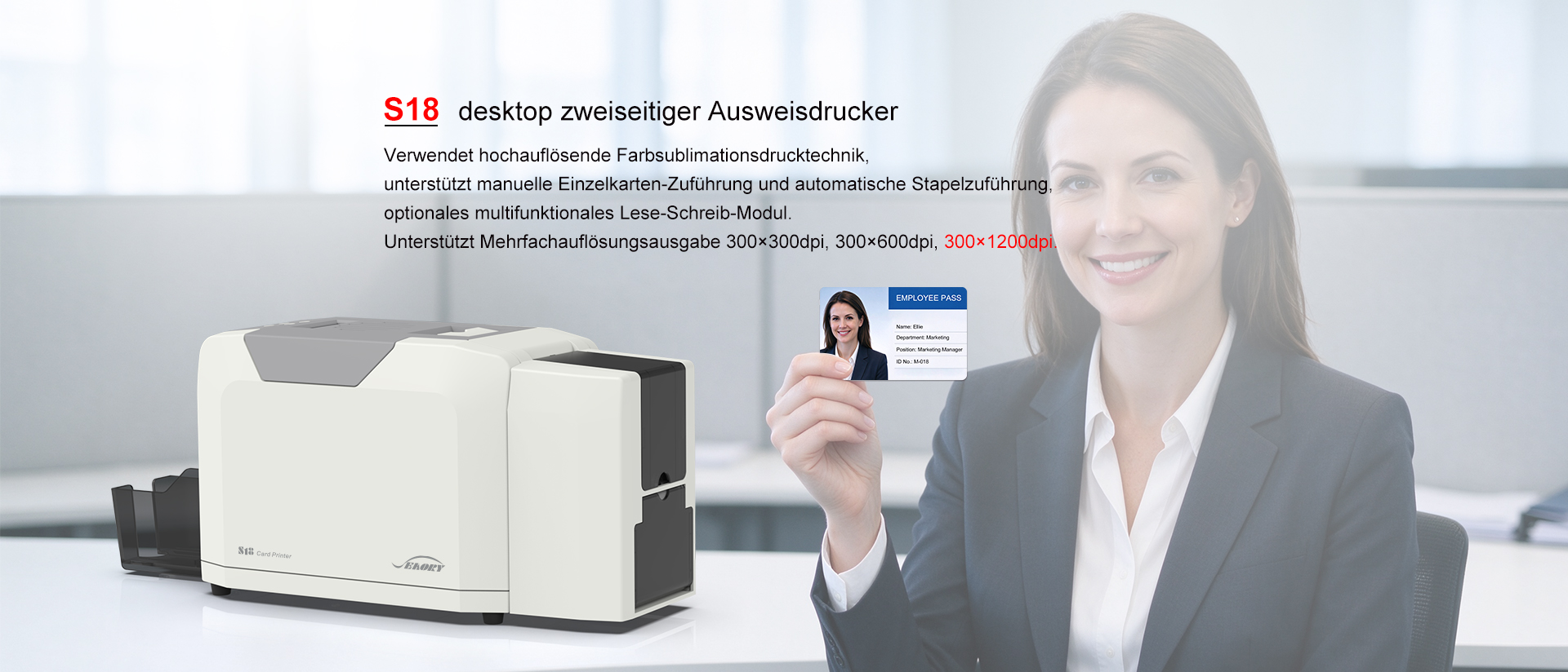 SEAORY S18 desktop dual-side card printer